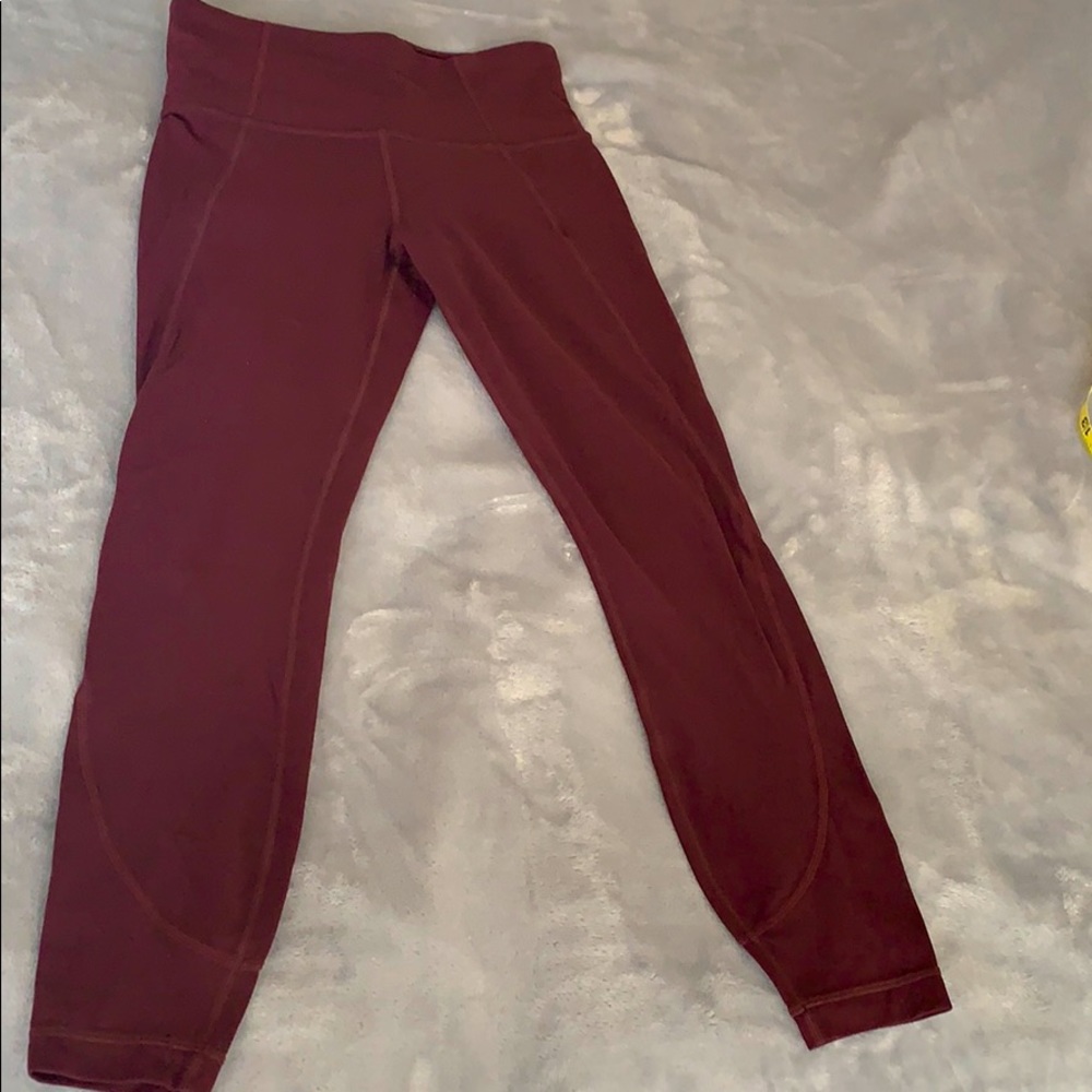 Athleta Salutation Leggings - Maroon 23” inseam XS